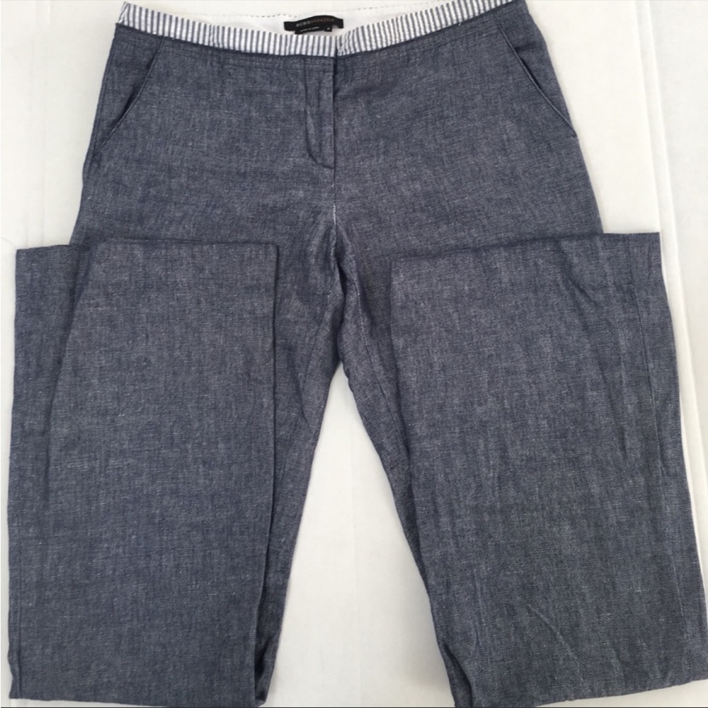BCBG Max Azria Denim Trouser Pants Sz 8